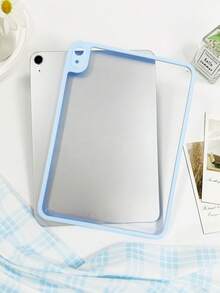 1 Ốp lưng bảo vệ máy tính bảng iPad khung acrylic trong suốt màu xanh lam, Acrylic chống cong, toàn khung chống rơi, vỏ cứng siêu mỏng nhẹ, phong cách tối giản/mới mẻ/thường ngày, tương thích với iPad Mini6/Mini7/Air1/Air2/9.7/10.2/10.5/Air4/Air5/10.9/Pro11/Thế hệ thứ 10 - Màu xanh lam - Xem 3