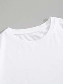 200g Pure Cotton T-Shirt 2025 Summer Ladies New Short Sleeve Pure Cotton Holiday Pattern Short Sleeve Round Neck Couple Wear Small Shirt Tops - 白色 - 查看 3