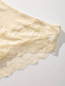 6件装大码女士性感蕾丝拼接纯色透气舒适内裤 - 彩色 - 查看 5