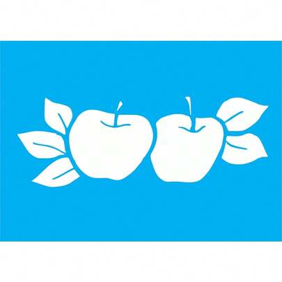 Molde Vazado Maçãs - Tamanho 17x17 cm - Stencil