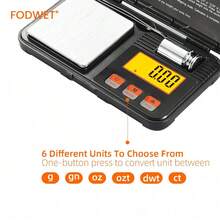 200g X 0.01g 数字精密秤，Tanita 带皮重功能，包含 50g 校准砝码，LCD 显示屏，高精度 Tanita 食物秤 - 彩色 - 查看 3