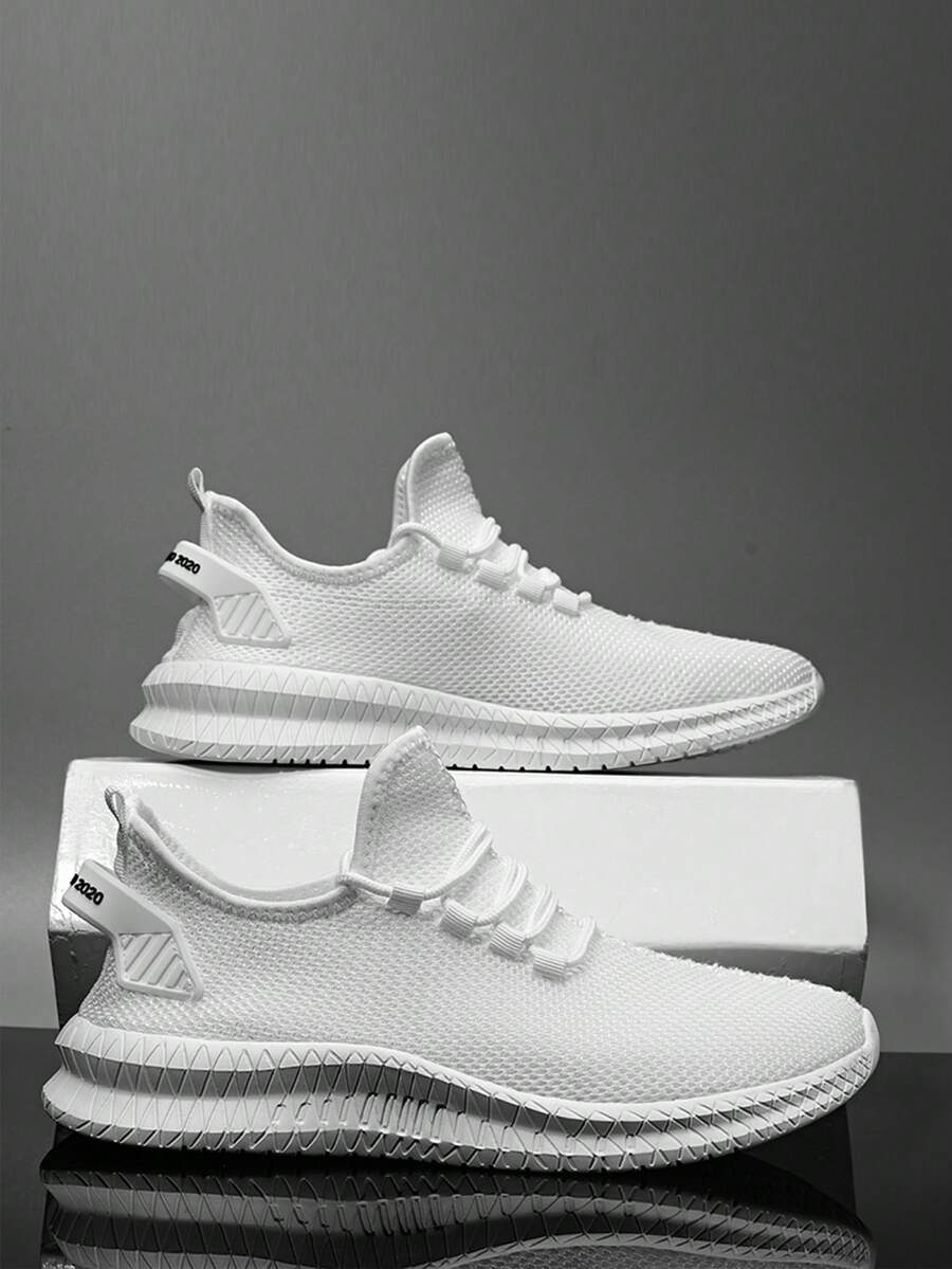 Men's Low-Top Breathable, Lightweight, Non-Slip, Wear-Resistant, Outdoor, Four Seasons Fashion All-Match Men's Shoes Running Shoes Sports Shoes - trắng - Xem 1