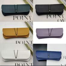 Solid Color Premium Eyeglasses Storage Case, Made Of PVC Material, Fashionable And Exquisite Design, Novel Style, Displays Generous And Elegant Appearance, Suitable For Most Eyeglasses, Daily Eyeglasses And Small Item Storage, Fashionable Eyeglasses Case, High-End Eyeglasses Case, New Eyeglasses Case, Eyeglasses Accessories
