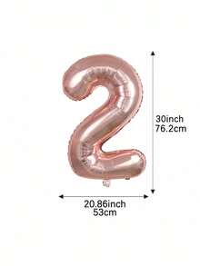 Mtrong Te 1 件 40 英寸和 30 英寸 0-9 玫瑰金数字铝箔氦气球生日派对装饰空气球 - 玫瑰金 - 查看 25