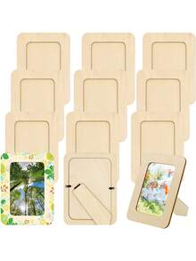 4" X 6" Unfinished Wooden Photo Frame, Suitable For DIY Projects, Crafts, Vertical Wooden Frame For DIY Painting, Suitable For Wooden Crafts, Painting, Art Projects, Wooden Decorations, Suitable For All Holiday Gifts - Wood Color - View 2