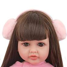 1pc 18 Inch Reborn Baby Doll Ear Muff, Soft Plush Solid Color Doll Accessory, Roleplay For Girls, Students, Holiday Parties, Birthday Gifts