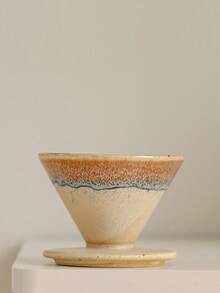 1pc Ceramic V60 Pour Over Coffee Dripper, Ceramic Drip Filter, Manual Coffee Ceramic Filter