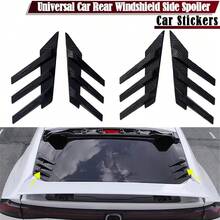 2pcs Car Rear Window Side Spoiler Covers Windshield Visor Vent Covers Decorative Accessories - Carbon Fiber Black - View 1