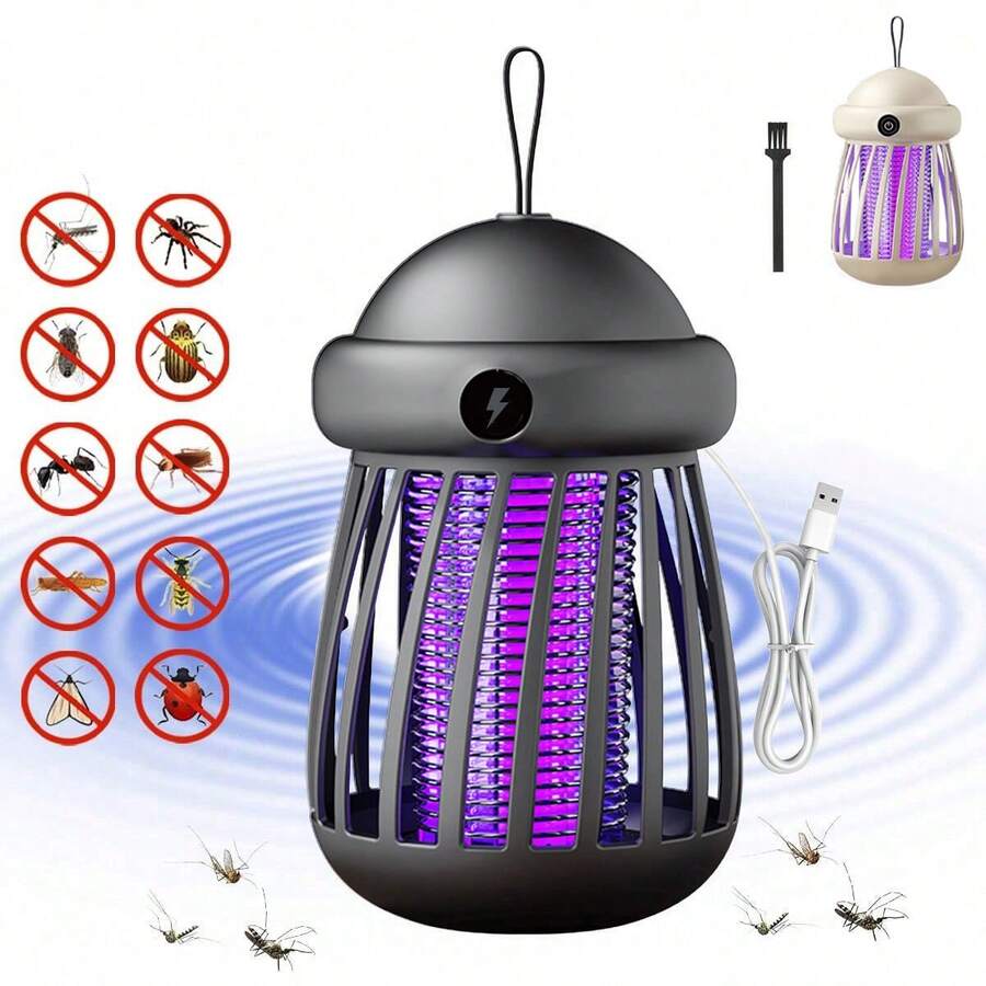 USB Power Supply Electric Fly Trap, Mosquito Killer Lamp, Portable Zapper, Insect Killer, Repellent, Outdoor Mute, Anti Mosquito - View 1