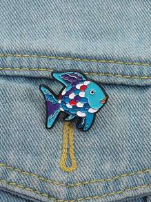 1pc Cute Fish Shaped Alloy Brooch, Clothing Bag Hat Pin, Friend Gift, Suitable For Men And Women Daily Wear