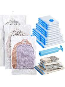 20pcs/1pc Vacuum-Sealed Bags, Travel Accessories, Vacuum Bags, Travel Essentials, Vacuum Storage Bags, Travel Essentials, Storage Bags, Cruise Essentials, Organization And Storage, Bedroom