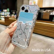 Funda para móvil con ranura para tarjetas. Compatible con phone 16, 15, 14, 13, 12 y 11. Permite guardar tarjetas y fotos. Diseño elegante y sencillo, transparente, esquinas reforzadas, anticaídas, con orificios para tarjetas. - Colores mixtos 1 - Ver 6