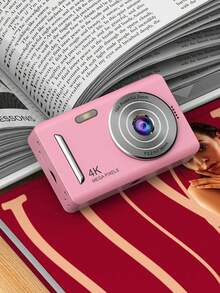 4K数码相机4800万像素高清摄影旅行自拍相机2.4英寸屏防抖16倍变焦学生自拍迷你相机 (粉色) - 粉色 - 查看 6