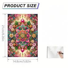 1 Conjunto Kit de Pintura de Diamante DIY - Decoração de Diamante de Flor de Mandala, Caderno de Couro Sintético Preto, Material Artesanal para Casa/Escritório/Escola, Presente Perfeito de Volta às Aulas ou Acessório de Mesa Criativo, Presente Artesanal Artesanal | Artesanato Único