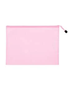 1 A3 Document Bag - Plastic Mesh Zipper File Folder, A3 Plastic Document Storage Bag With Zipper, Suitable For Office And School Use,School Supplies,Back To School - Multicolor - View 5