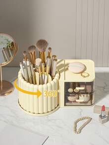 1PC 360 ° Rotating Cosmetics Transparent Storage Box Multifunctional Student Stationery Pen Holder Waterproof Dustproof Bathroom Storage Box Makeup Brush Desktop Storage Tube Large Capacity Detachable Desktop Storage Rack Rotating Pen Holder Desktop Dressing Table Skin Care Product Storage Rack,Gifts For Women,Christmas Gifts,Gift Ideas For Women,Room Decor - Multicolor - View 10
