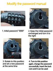 4-cyfrowa blokada roweru górskiego z hasłem, okrągła blokada, wygodna blokada hasłem