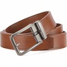 BOSTANTEN Belt Men Leather Reversible Belts Men 1 3/8 Casual Dress Pants, Two-In-One Belt - 011-gun+Brown - View 9