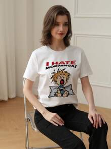 A Casual Printed Round Neck Pullover Short Sleeved T-Shirt For Girls And Children In Summer - Cute Pillows And Colorful T-Shirts Bring Joy And Happiness To Every Child! Tween Girl Clothes Girls Graphic Tees Summer Tops Tween Girl Clothes