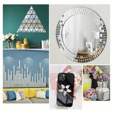 100PCS Silver Acrylic Mirror Stickers Set (Teardrop, Star, Moon, Diamond), Self-Adhesive Geometric Decor For Home Room Wall, Back To School & Halloween Craft Kits Exclusive Silver Reflective Shapes With Protective Film - DIY Scrapbooking, Gift Wrapping, Dorm Decor, Witch Hat Embellishment, Pumpkin Carving, Festival Party Supplies, Boho Wall Art, Celestial Theme Decorations, Wedding Christmas Ornaments, Bestseller Mixed Shape Pack Room Decor Wall Decor Wall Stickers Wall Sticker