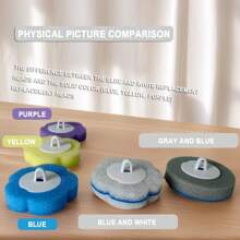 FoBianJie Blue White, Yellow, Blue, Purple Disposable Toilet Brush Replacement Brush Heads In 4 Different Colors And Flavors (Excluding Toilet Brush Handle)