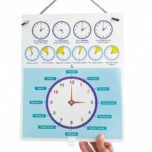 Gran reloj de demostración para pizarra en seco para enseñanza, reloj de aprendizaje para niños y niñas, educación Montessori, reloj de aprendizaje digital y analógico, reloj de enseñanza de la hora, decoración de pared para dormitorios de niños, reloj analógico para enseñar la hora a los niños, ayudas didácticas, suministros para aula y escuela en casa, aula, reloj para niños, juguetes educativos - Multicolor - Ver 10