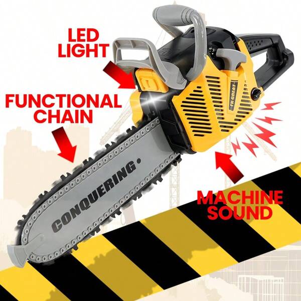 Kids Pretend Chainsaw Toy,Our Kids Chainsaw Includes A Functional Rubber Chain That Enhances The Role Play Toys Experience. Children Can Safely Mimic The Action Of Real Chainsaws While Enjoying Their Playtime.