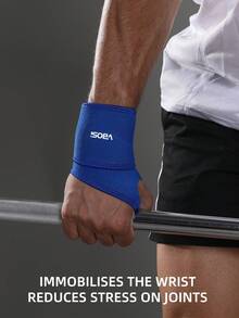 VBOSI 1pc Adjustable Neoprene Wrist Brace - Lightweight & Breathable With Ventilation Holes, Unisex Design Ideal For Weightlifting And Cycling - Multicolor - View 3