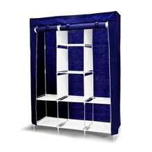 Closet Armable, Armario Organizador, Rack Organizador con Lona Anti-Polvo, Para Ropa, Bolsas y Zapatos, Fácil de Armar, Compacto, Para Habitación - azul real - Ver 4