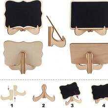 10pcs Mini Blackboard Display Panel Decoration, Home Decoration Signs, Mini Message Board Display Wooden Blackboard, Suitable For Wedding, Baking Display, Hotel, Banquet, Dessert, Table Cards 1PC - Black - View 7