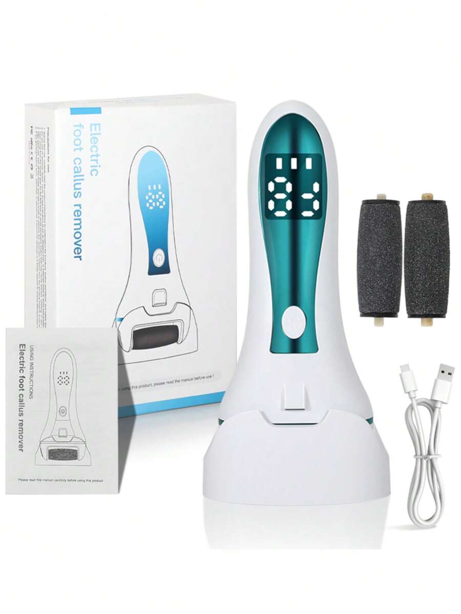 [Recargable Molinillo para Pies] Molinillo eléctrico portátil recargable para pies, Removedor de callosidades, Exfoliante de pies seco y húmedo, Ideal para el cuidado de pies agrietados, Un regalo perfecto