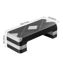 Aerobic Exercise Step Platform, 28-Inch Workout Aerobic Stepper, Height Adjustable Fitness Training Step Deck Trainer With 4 Risers, Non-Slip Surface Bench For Home Gym Cardio Strength, Gray - Gray - View 10