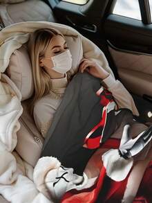 Kawss Kawaii Kaw  Anime-Themed Plush Flannel Blanket - Soft Cozy All-Season Throw For Couch, Bed & Home Decor,Print Blanket Perfect Valentine's Day Or Birthday Gift In Mixed Colors