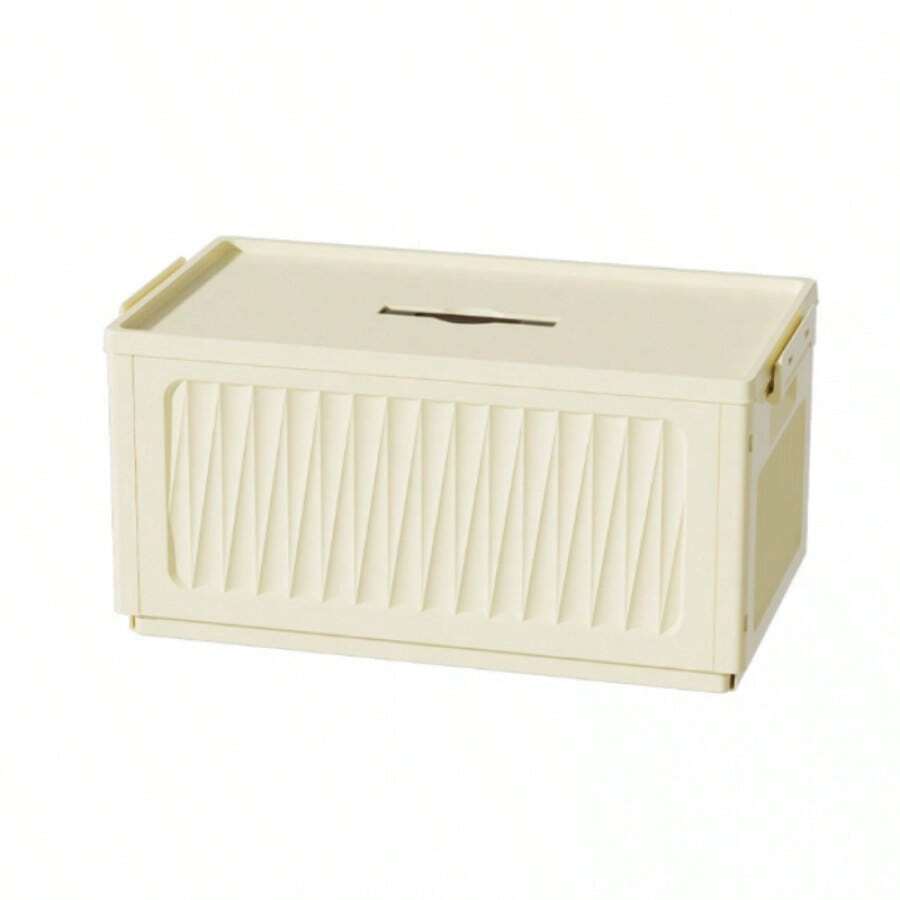 Caja de almacenamiento plegable Crema mediana - Beis - Ver 1