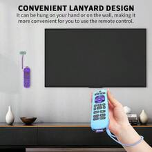 [2 Pcs] Silicone Remote Case Cover For Roku Voice Remote Pro 2nd Ed. Anti Slip Shockproof Remote Protective Sleeve For RCB1R(2024) Remote Protective Cover Case With Lanyard (Purple+Glow Blue) - Purple+GlowBlue - View 5