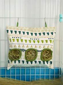 1Pc Hanging Feeding Bag Pet Hay Bag For Guinea Pigs Small Animal Feeder Rabbit 2 Holes/3 Holes Food Dispensers Container Bag Rack Cage Accessories,Dry Grass Feeder Pouch For Rabbit Small Animal Food Storage Bags Pet Feeding Multipurpose Guinea Pig Supplies - Multicolor - View 8