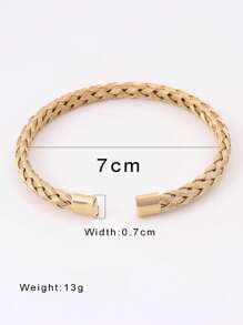 1pc Elegant Creative Wire Woven Stainless Steel Bracelet For Women