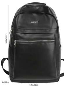 Men's Large Capacity Solid Color Durable Waterproof Backpack, Outdoor Travel Bag
