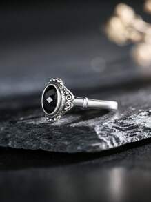 100% 925 Sterling Silver Natural Gems Spinel Stone Women's Ring Classic Fashion Shank Adjustable Ring Jewelry Gifts