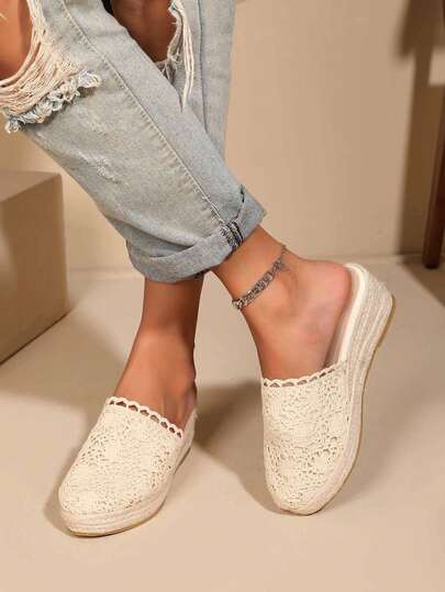 Breathable Lightweight Fashionable Rope Wedge Heel Women Shoes