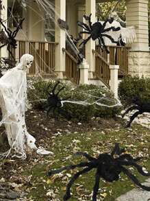 1/3 件 30 厘米/50 厘米/75 厘米万圣节蜘蛛装饰道具，逼真的毛绒蜘蛛装饰，适合万圣节、亡灵节、派对、花园