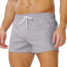 Mens Booty Shorts 3 Inch Inseam Athletic Workout Short Shorts For Men - Gray - View 8