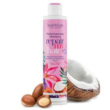 Jean & Len Shampoo Repair Coconut Oil & Macadamia, For Damaged & Weak Hair, Prevents Moisture Loss, Repairs Hair Damage, Coconut Scent, Without Parabens & Silicones, Vegan 300 Ml - White - View 1