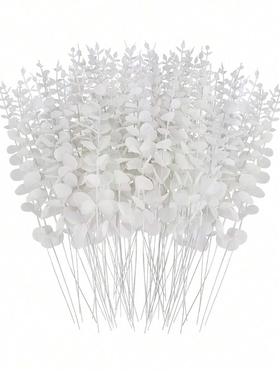 5/10/30/70 Piezas Tallos de eucalipto artificial, ramas de eucalipto falsas para ramos de boda, decoración floral bohemia del hogar, decoración de granja