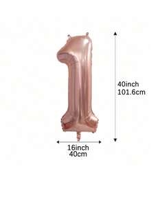 Mtrong Te 1 件 40 英寸和 30 英寸 0-9 玫瑰金数字铝箔氦气球生日派对装饰空气球 - 玫瑰金 - 查看 7
