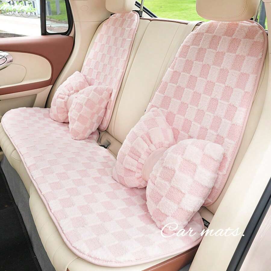 1 miếng đệm ghế ô tô bằng vải nhung ấm áp chống trượt thoải mái cho xe ô tô nửa gói bảo vệ ghế xe hơi phổ biến cho hầu hết các mẫu xe vào mùa thu và mùa đông