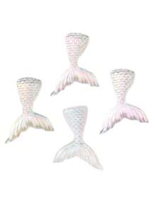 20 peças/pacote Adesivos de Strass Acrílicos com Formato de Cauda de Sereia em 9 Cores, 22*28mm, Acessórios DIY para Capas de Celular, Ímãs de Geladeira, Colar e Joias