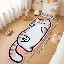 1 Piece Cute Cat Shaped Rug - Soft And Comfortable Faux Wool Polyester Material, Easy To Clean And Wash, Non-Slip Backing, Suitable For Decorating Living Room, Bedroom, Bathroom Or Office, Indoor Use Only, Bedroom Decor | Playful Cat Design | Machine Washable Rug, Cat Bathroom Kitchen Decor Kitchen Carpet - Multicolor - View 15