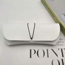 Solid Color Premium Eyeglasses Storage Case, Made Of PVC Material, Fashionable And Exquisite Design, Novel Style, Displays Generous And Elegant Appearance, Suitable For Most Eyeglasses, Daily Eyeglasses And Small Item Storage, Fashionable Eyeglasses Case, High-End Eyeglasses Case, New Eyeglasses Case, Eyeglasses Accessories
