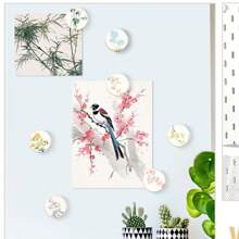 1/16pcs Chinese Art Flower Fridge Magnets, Decorative Magnetic Board Stickers For Refrigerator, Cabinets, Whiteboards, Offices, Schools, Festival Gifts